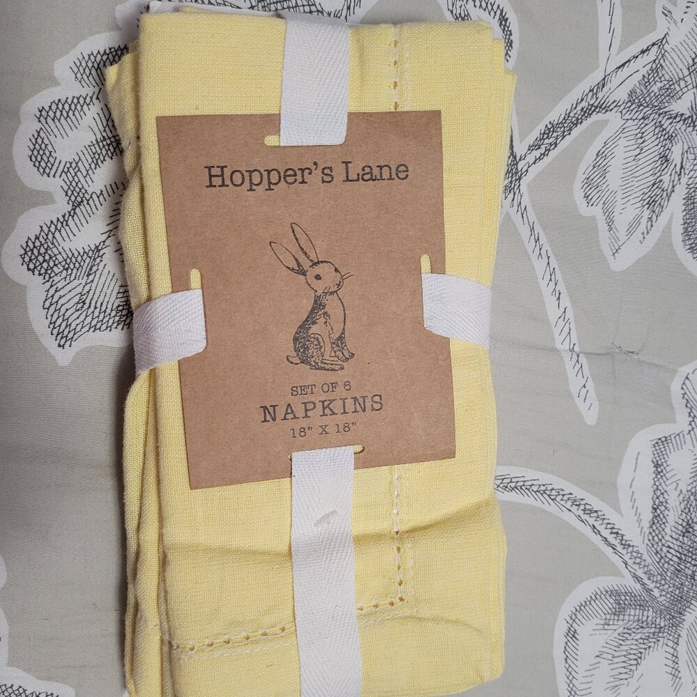 Set of 6 Yellow 16x16 Cotton Napkins New